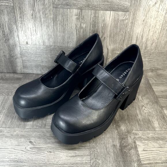 Madden Girl Tripper Platform Mary Jane Block Heel Women size 8.5 Black - Picture 3 of 8